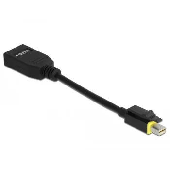 DeLOCK - DisplayPort adapteris - Mini DisplayPort (kištukas) su fiksavimu į DisplayPort (lizdas) - DisplayPort 1.4 - 15 cm - be halogenų, 8K palaikymas - Juoda (65978)