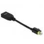 DeLOCK - DisplayPort adapteris - Mini DisplayPort (kištukas) su fiksavimu į DisplayPort (lizdas) - DisplayPort 1.4 - 15 cm - be halogenų, 8K palaikymas - Juoda (65978)
