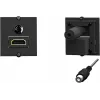 Kištukinis lizdas HDMI + 3,5 mm Bachmann 917.189, 1 modulio, juodas