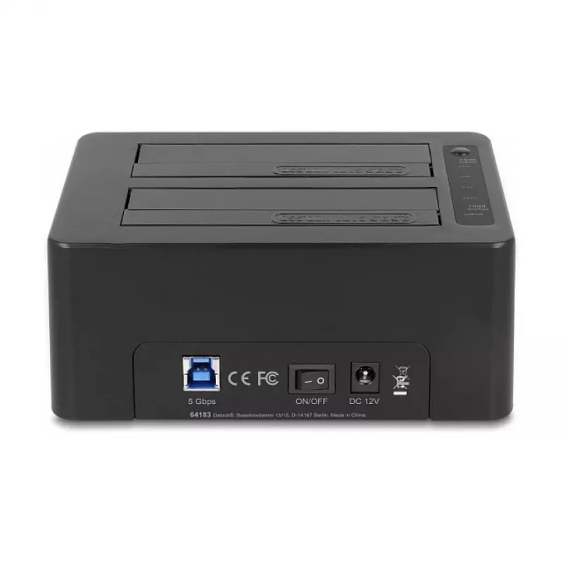 DeLOCK USB dviejų SATA HDD/SSD diskų stotelė su klonavimo funkcija ir kortelių skaitytuvu