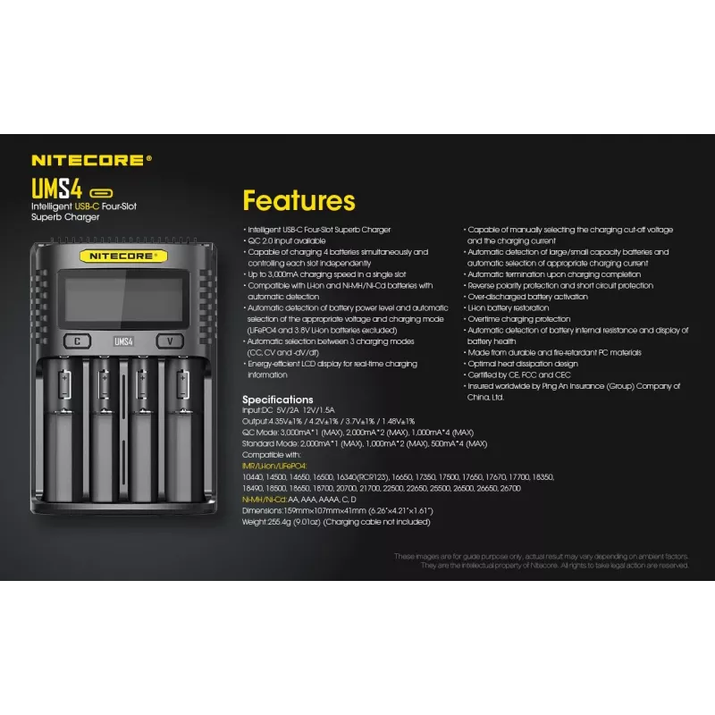 Įkroviklis Nitecore UMS4