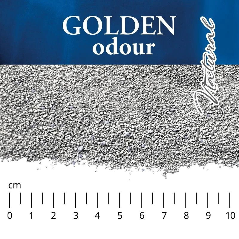 Kačių kraikas Golden Grey 7 kg – gumbuojantis bentonitinis kraikas, be dulkių, naikina kvapus