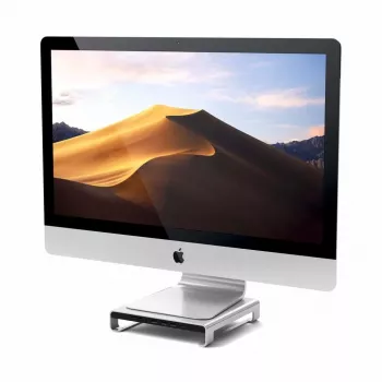 Stovas-monitoriaus stovas su USB 3.2 Gen 1 Type-C centru Satechi ST-AMSHS sidabrinis
