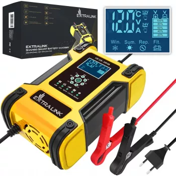 Extralink Shango išmanusis akumuliatorių įkroviklis | Lygintuvas | 100 - 240VAC, 12V 12A, 24V 6A