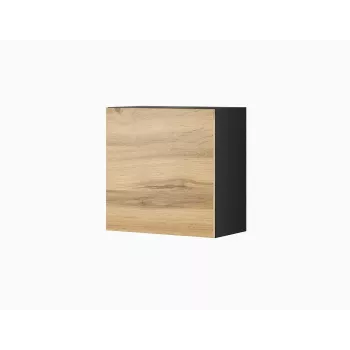 Sieninė spintelė Cama Meble VIGO 50×50×30 cm juoda / Wotan ąžuolas