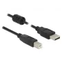 USB kabelis DeLOCK 0,5 m USB 2.0-A USB 2.0-B juodas