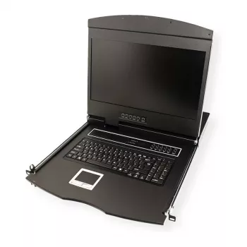 Rack konsolė VALUE 26.99.0123, 17 colių (43,2 cm) LCD, 1280×1024, 1U, prancūziška klaviatūra, juoda