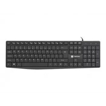Vielinė pilno dydžio klaviatūra NATEC NAUTILUS NKL-1950 — USB, QWERTY US International, 105 klavišų, Juoda