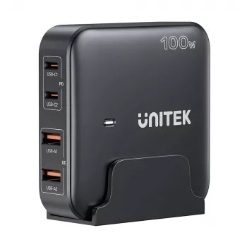 Unitek Desk Charger P1229ABK01-EU 100W su 2× USB-A ir 2× USB-C