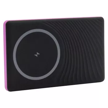 Powerbankas RealPower PB-5000 MAG 5000 mAh, belaidis įkrovimas, USB-C, 20 W, rožinis