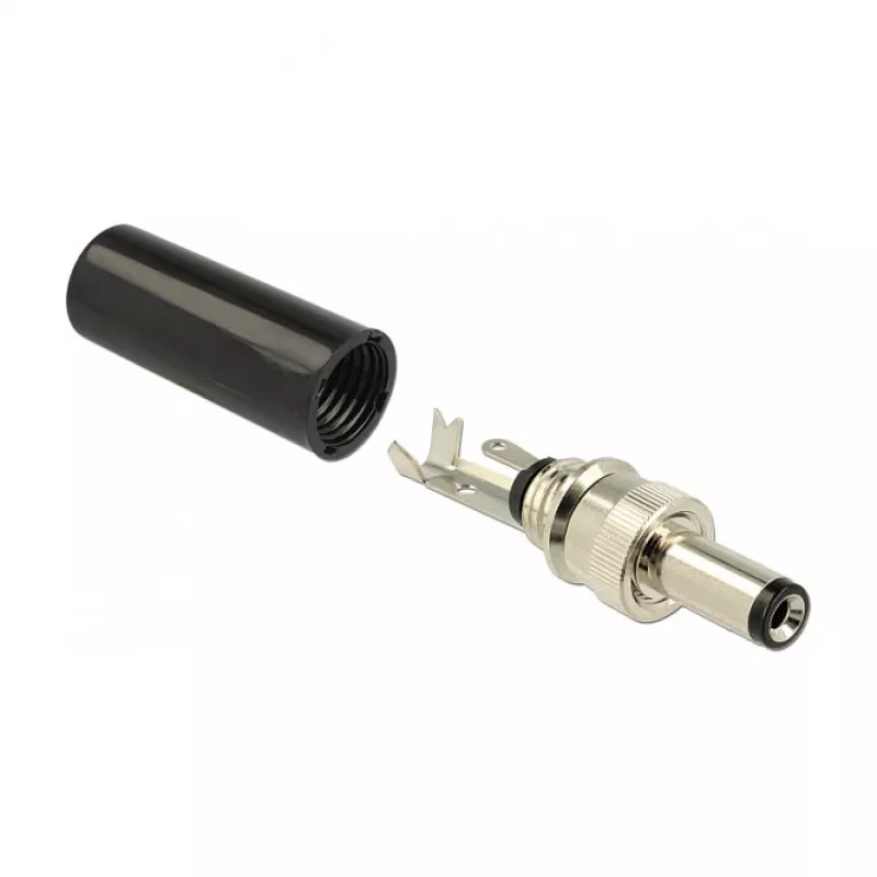 DeLOCK 89915 nuolatinės srovės kištukas 5.5 x 2.1 mm, 12 mm, litavimui, 2 A