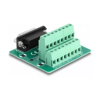 DeLOCK D-Sub 15 pin vyriškas į gnybtų bloką DIN bėgiui 58mm x 61mm x 30mm