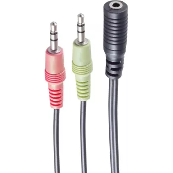 Garso kabelis ShiverPeaks BS14-05040 0,15 m 2x3,5 mm lizdas – kištukas juodas