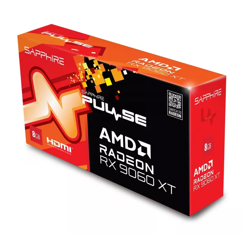 Vaizdo plokštė Sapphire Radeon RX 9060 XT 8 GB GDDR6, 128 bit, PCIe 5.0, 3320 MHz, 2x DP + HDMI
