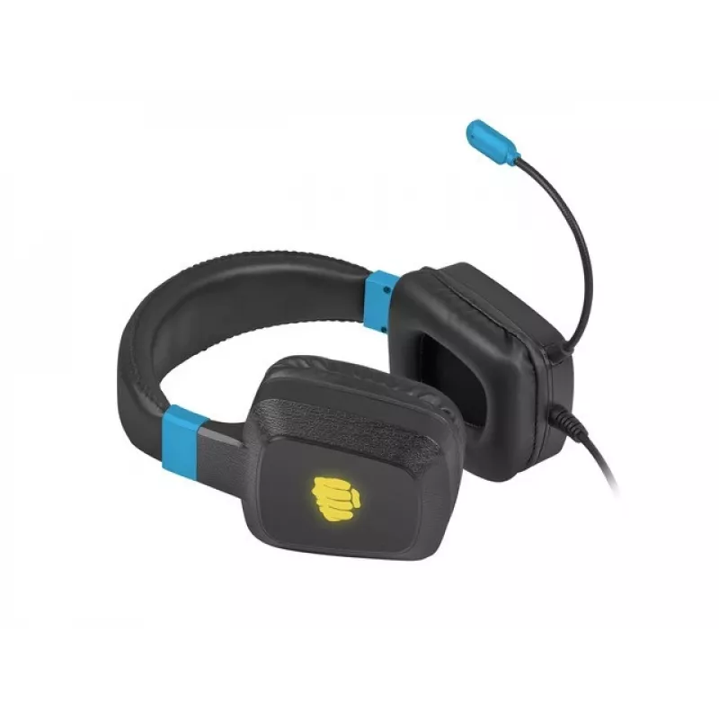 Žaidimų ausinės Fury NFU-1584 su ausinių mikrofonu, uždaro tipo, 98 dB, 15–25000 Hz, 2 m laidas, USB ir 3,5 mm, mėlyna
