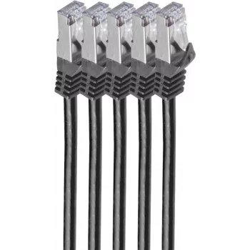 Tinklo kabelis ShiverPeaks BS75513-S-SET5 Juodas 3m Cat7 S/FTP