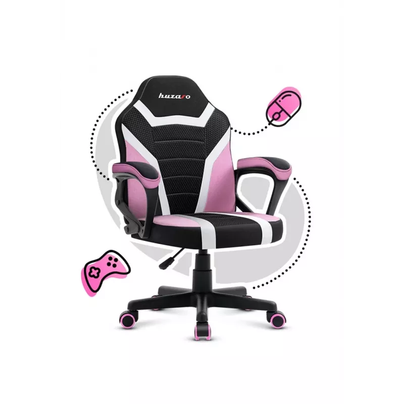 Žaidimų kėdė vaikams Huzaro Ranger 1.0 Pink Mesh