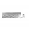 CHERRY DW 9100 SLIM belaidis klaviatūros ir pelės rinkinys RF Wireless + Bluetooth AZERTY prancūziškas sidabrinis