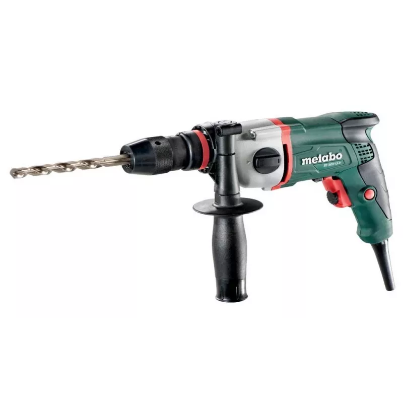 Gręžtuvas su laidu Metabo BE 600/13-2 600 W, 2 greičiai, 2500 RPM, 1–13 mm raktinis griebtuvas