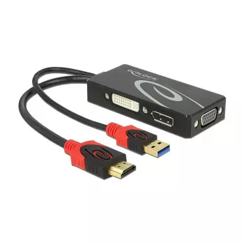 Vaizdo kabelio adapteris DeLOCK 62959 HDMI USB DVI-I VGA 0,135 m