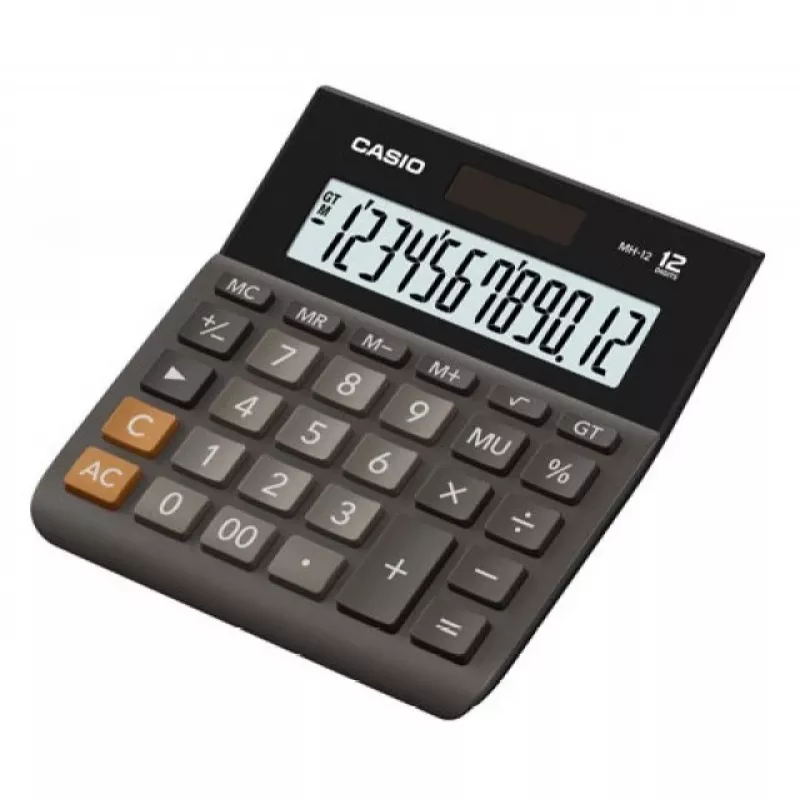 Casio MH-12BK-S 12 skaitmenų juodas biuro skaičiuotuvas