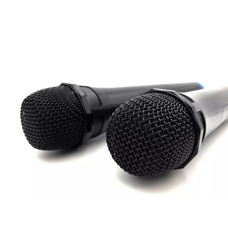 Pridėtinis karaoke mikrofonas MEDIA-TECH MT395 Accent Pro – laidinis, juodas, įjungimo/išjungimo jungiklis, maks. atstumas 20 m, 2 vnt. pakuotė