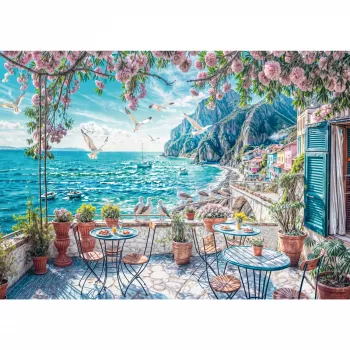 Dėlionė Schmidt Spiele Terrace by the Sea, 1000 dalių, pajūrio peizažas