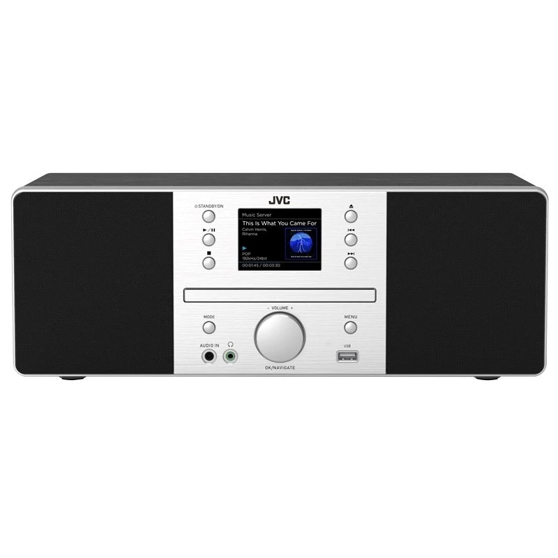 JVC RD-E874B daugiafunkcė garso sistema, interneto/DAB+/FM radijas, CD, Bluetooth, 20 W, juoda
