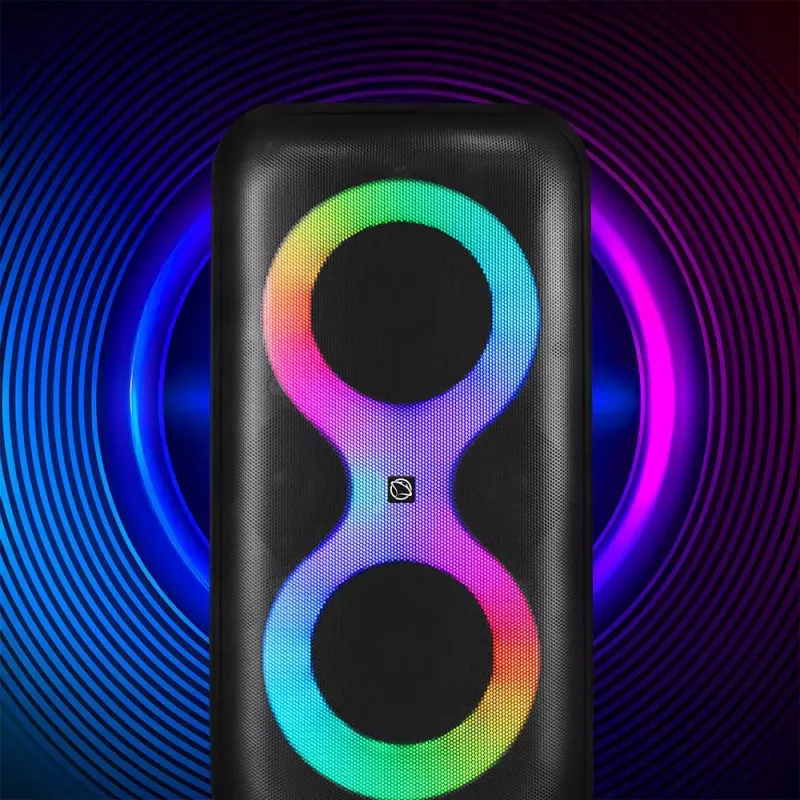 Nešiojamas muzikos centras MANTA SPK0401B100 Bluetooth garsiakalbis, 100 W didžiausia galia, FM radijas, karaokė, įmontuota baterija, X-BASS
