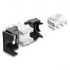 DELOCK Keystone modulis RJ45 lizdas į LSA Cat.6 45° kampu nesutvirtintas juodas