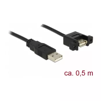 USB kabelis DeLOCK 85461 USB 2.0 0,5 m juodas