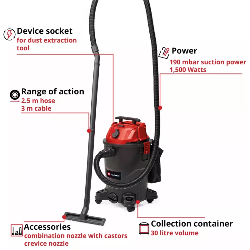 Einhell 2342490 Nešiojamas dulkių siurblys juodas