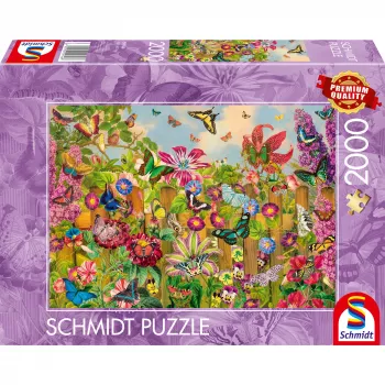 Dėlionė Schmidt Spiele 59746 Gražus drugelių sodas — 2000 dalių