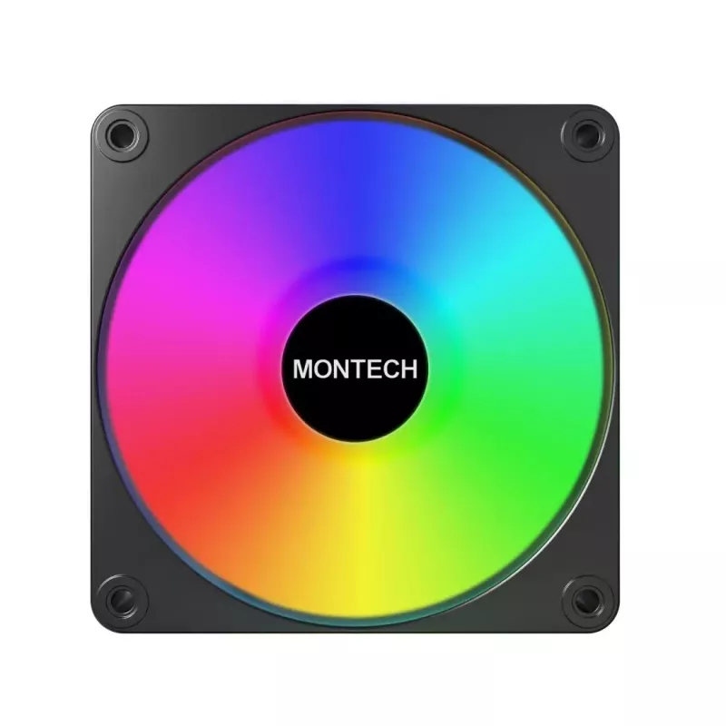 Montech GF120 V2 ARGB 120 mm kompiuterio korpuso ventiliatorius, juodas, 1 vnt.