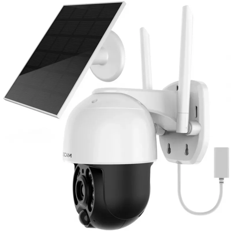 IP apsaugos kamera Foscam B4 Dome 4 MP (2560×1440), Wi‑Fi 2,4 GHz, IP65, Saulės + baterija 5000 mAh, 355° pasukimas, 90° pakreipimas