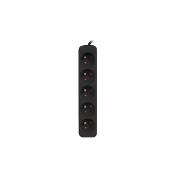 Prailginimo laidas Lanberg PS0-05E-0150-BK 1,5 m 5 AC lizdų vidaus juodas