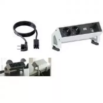 Prailginimo blokas Bachmann DESK 2 2x Schuko 1x Custom modulis RAL9010