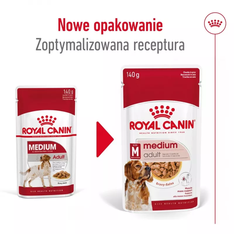 ROYAL CANIN SHN Medium Adult padaže – šlapias pašaras suaugusiems šunims – 10x140 g