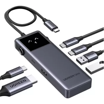 Ugreen Uno 6-in-1 USB-C centrinis įrenginys su HDMI, 2x USB-C 3.2 Gen 2, 2x USB-A 3.2 Gen 2 ir USB-C maitinimo prievadu (35998)