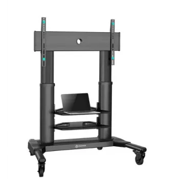 Mobilus TV stovas ONKRON TS2771-B 40–80 colių televizoriams, juodas, ratukinis grindų stovas