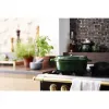 Staub La Cocotte 33 cm ovali ketaus troškintuvas su emaliu, baziliko žalia
