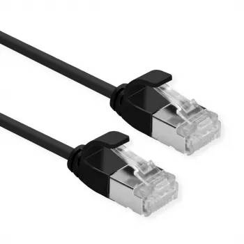 ROLINE DataCenter jungiamasis kabelis RJ-45 (M) į RJ-45 (M) 1,5 m U/FTP CAT 6a halogeninis, liejinis, suvytas, juodas pantone 3C (21.15.3354)