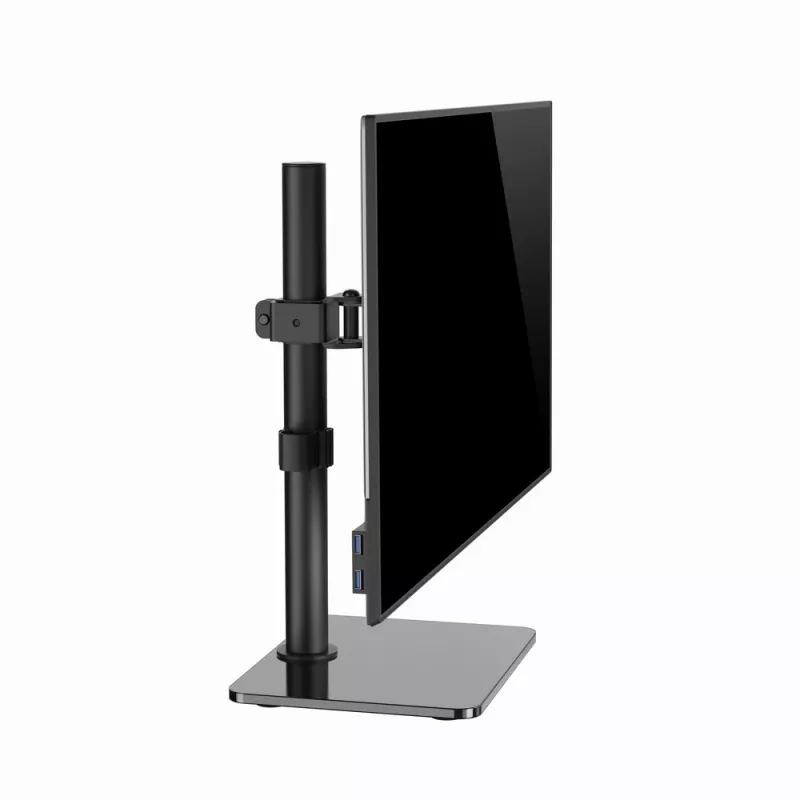 Monitorio stovas ant stalo GEMBIRD MS-D1ST-03 pilnas judesys 17–32 colių ekranams, plieninis, juodas, VESA 75x75–100x100, 9 kg