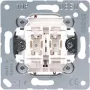Jung 535 U mygtukinis jungiklis, 1 polius (1P), 250 V AC, 10 A, laidinis, metalo baltumo