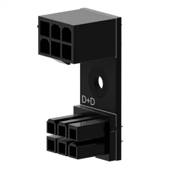 6 kontaktų PCIe 180° adapteris D+D Singularity SC-A-PCIE6-DD GPU/PCIe maitinimo jungčiai