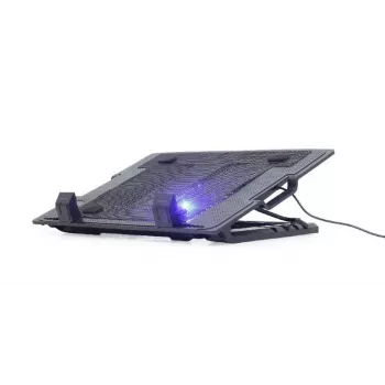 Aušinimo stovas nešiojamam kompiuteriui Gembird NBS-1F17T-01, iki 17 colių, 1×15 cm ventiliatorius, USB 2.0, 370×265×33 mm, 350 mA, juodas