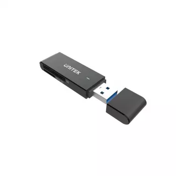 Kortelių skaitytuvas Unitek Y-9327A USB 3.2 Gen 1 Type-A — MicroSD/SD, 2 lizdai, 5000 Mbit/s, juodas