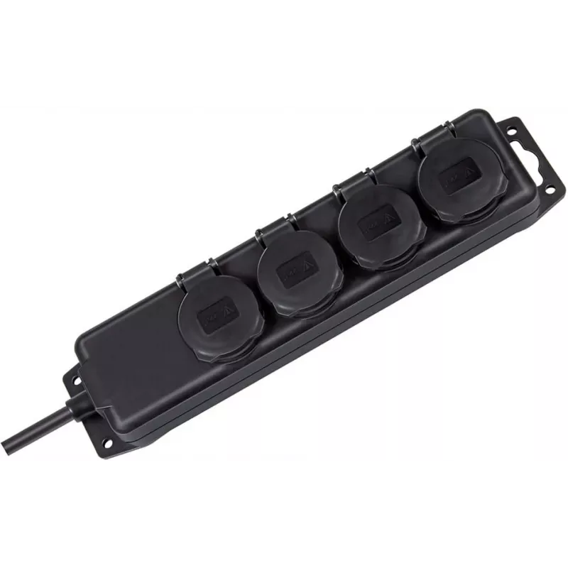 Brennenstuhl prailginimo lizdas IP44 4-jų vietų juodas 2,0m H07RN-F 3G1,5 - Prailginimo laidas - AC 230 V - išvesties jungtys: 4 - 2 m (1159960)