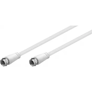 Goobay SAT antenos laidas (A klasė, >85 dB), 2x ekranuotas, 5 m, baltas - F kištukas > F kištukas (visiškai ekranuotas) (66624)