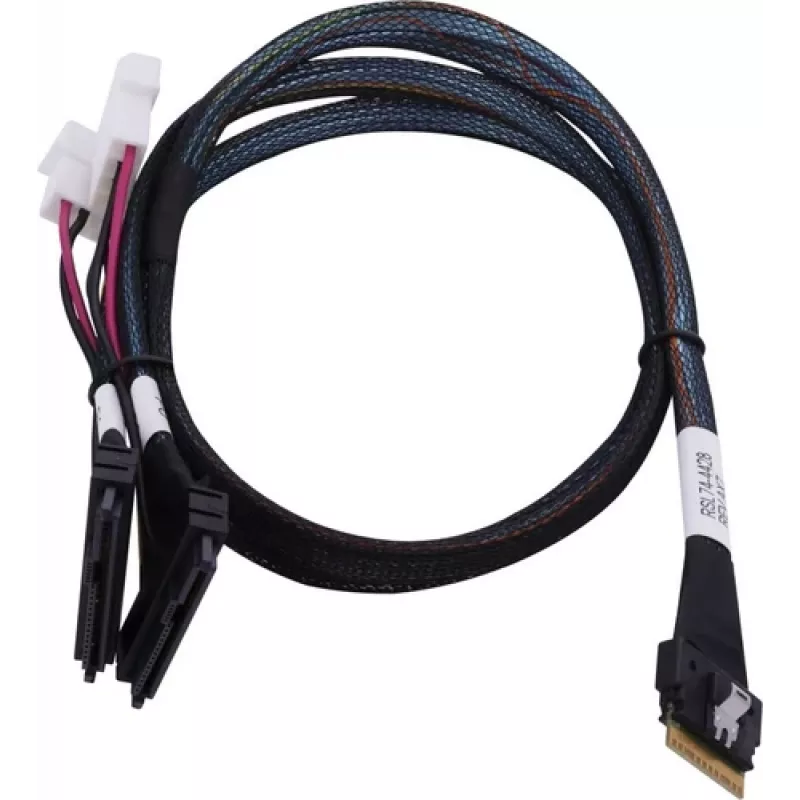SAS kabelis ADAPTEC Microchip Technology 2305500-R SlimSAS ×8 į 2×2SFF-8639 U.2, 0,8 m, juodas
